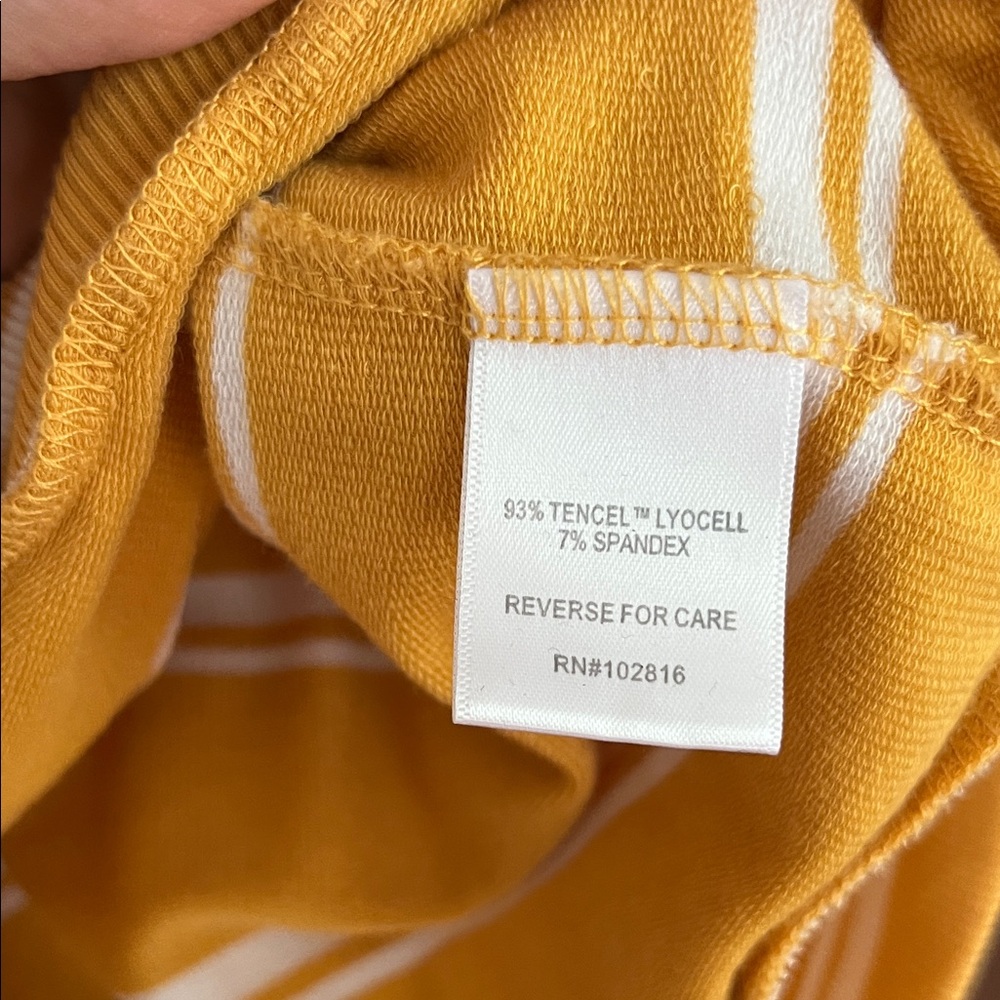 Garnet Hill Yellow and White Striped Sweater - Picture 4 of 6